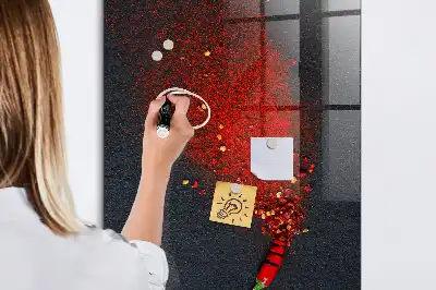 Beschreibbare Magnettafel in der Ausführung als Paprikapulver