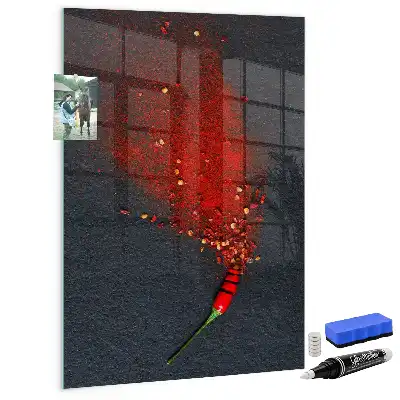 Beschreibbare Magnettafel in der Ausführung als Paprikapulver