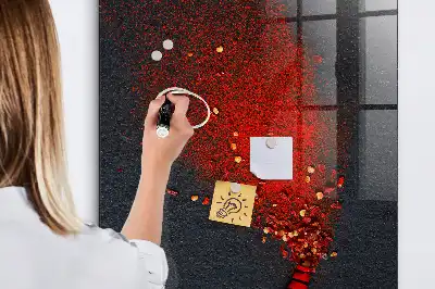 Beschreibbare Magnettafel in der Ausführung als Paprikapulver
