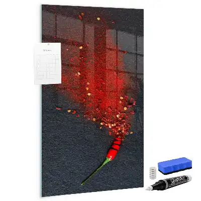 Beschreibbare Magnettafel in der Ausführung als Paprikapulver