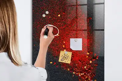 Beschreibbare Magnettafel in der Ausführung als Paprikapulver
