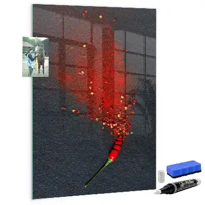 Beschreibbare Magnettafel in der Ausführung als Paprikapulver