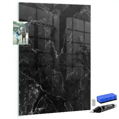 Magnettafel zum Beschreiben in dunkler Marmoroptik