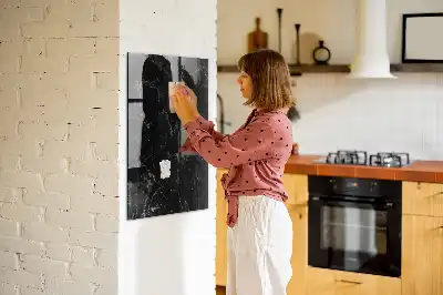 Magnettafel zum Beschreiben in dunkler Marmoroptik