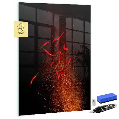 Magnettafel zum Beschreiben mit scharfen Chilis-Motiv