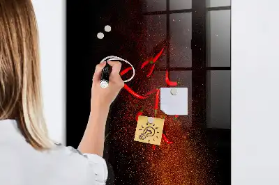 Magnettafel zum Beschreiben mit scharfen Chilis-Motiv