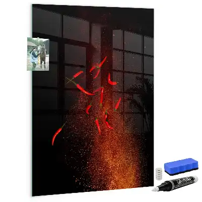 Magnettafel zum Beschreiben mit scharfen Chilis-Motiv