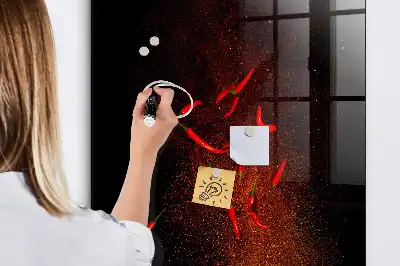Magnettafel zum Beschreiben mit scharfen Chilis-Motiv