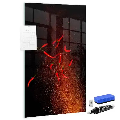 Magnettafel zum Beschreiben mit scharfen Chilis-Motiv