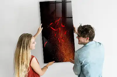 Magnettafel zum Beschreiben mit scharfen Chilis-Motiv