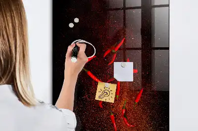 Magnettafel zum Beschreiben mit scharfen Chilis-Motiv