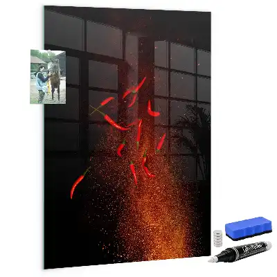 Magnettafel zum Beschreiben mit scharfen Chilis-Motiv