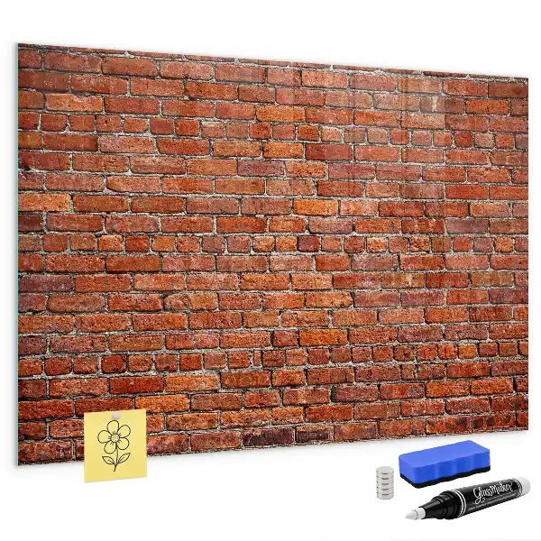 Magnettafel beschreibbar im Design einer alten Ziegelwand