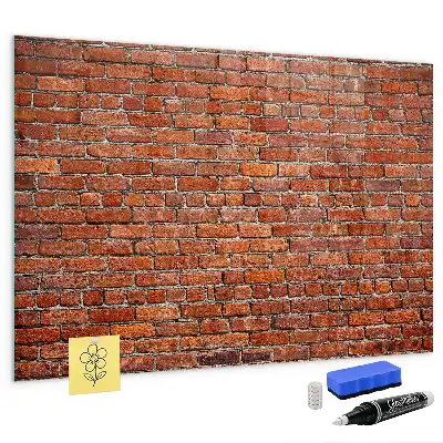 Magnettafel beschreibbar im Design einer alten Ziegelwand