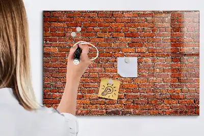 Magnettafel beschreibbar im Design einer alten Ziegelwand