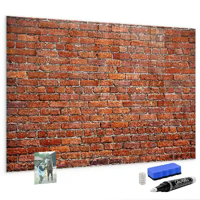 Magnettafel beschreibbar im Design einer alten Ziegelwand