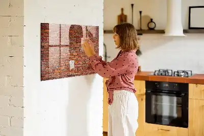 Magnettafel beschreibbar im Design einer alten Ziegelwand