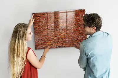 Magnettafel beschreibbar im Design einer alten Ziegelwand