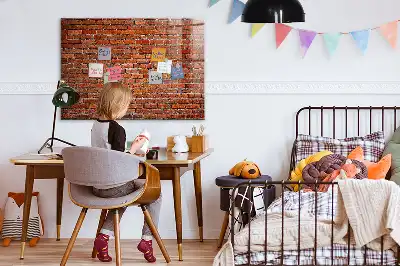 Magnettafel beschreibbar im Design einer alten Ziegelwand