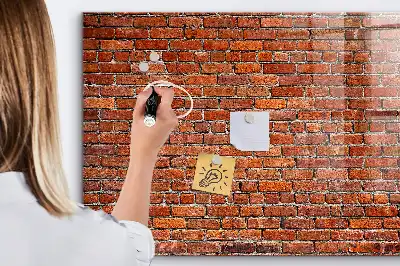Magnettafel beschreibbar im Design einer alten Ziegelwand