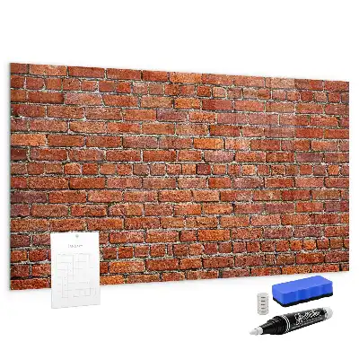 Magnettafel beschreibbar im Design einer alten Ziegelwand