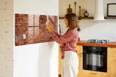 Magnettafel beschreibbar im Design einer alten Ziegelwand