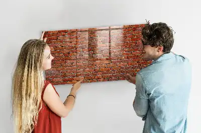Magnettafel beschreibbar im Design einer alten Ziegelwand
