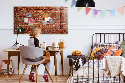 Magnettafel beschreibbar im Design einer alten Ziegelwand