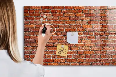 Magnettafel beschreibbar im Design einer alten Ziegelwand