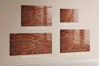Magnettafel beschreibbar im Design einer alten Ziegelwand