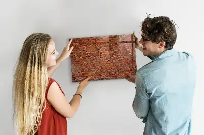 Magnettafel beschreibbar im Design einer alten Ziegelwand