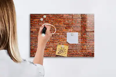 Magnettafel beschreibbar im Design einer alten Ziegelwand