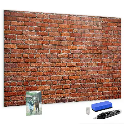 Magnettafel beschreibbar im Design einer alten Ziegelwand
