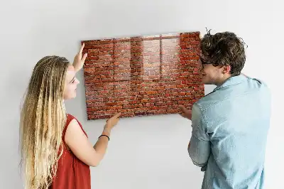 Magnettafel beschreibbar im Design einer alten Ziegelwand