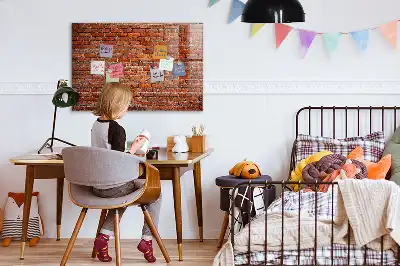 Magnettafel beschreibbar im Design einer alten Ziegelwand