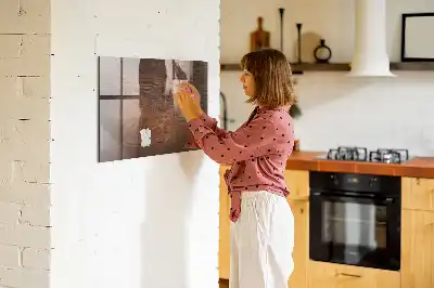 Beschreibbare Magnettafel für die Küche im Design Altes Holz
