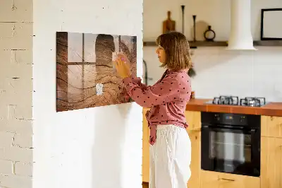 Beschreibbare Magnettafel für die Küche im Design Altes Holz