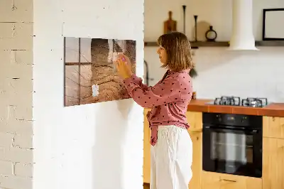 Beschreibbare Magnettafel für die Küche im Design Altes Holz