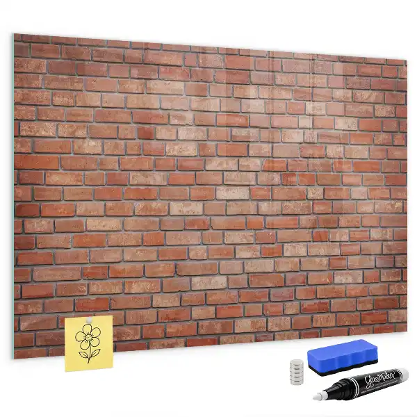 Magnettafel beschreibbar im Ziegelwand Design