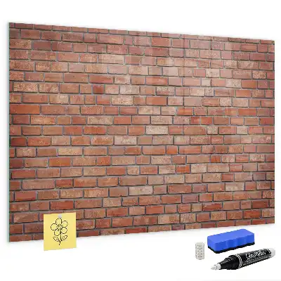 Magnettafel beschreibbar im Ziegelwand Design