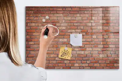 Magnettafel beschreibbar im Ziegelwand Design