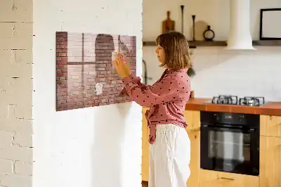 Magnettafel beschreibbar im Ziegelwand Design