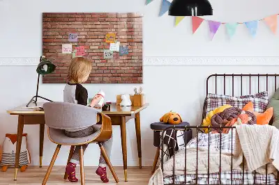 Magnettafel beschreibbar im Ziegelwand Design