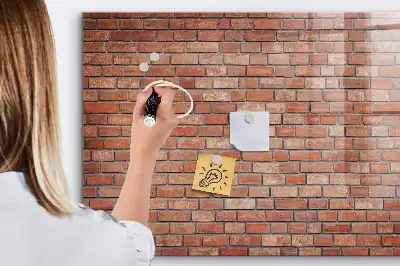 Magnettafel beschreibbar im Ziegelwand Design