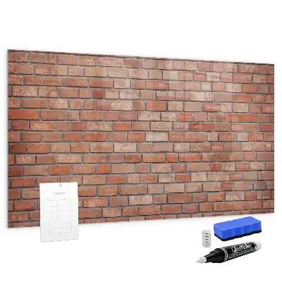 Magnettafel beschreibbar im Ziegelwand Design