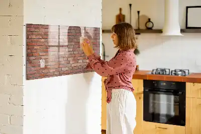 Magnettafel beschreibbar im Ziegelwand Design