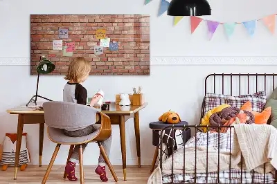 Magnettafel beschreibbar im Ziegelwand Design