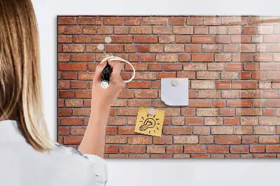 Magnettafel beschreibbar im Ziegelwand Design