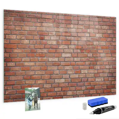 Magnettafel beschreibbar im Ziegelwand Design