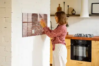 Magnettafel beschreibbar im Ziegelwand Design